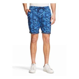 TALLIA Mens Sport Navy Drawstring, Camouflage Stretch Shorts S